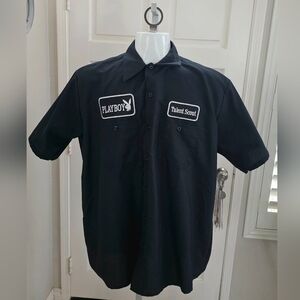 Playboy Bunny Talent Scout short sleeve button up Vintage USA Made size XL New